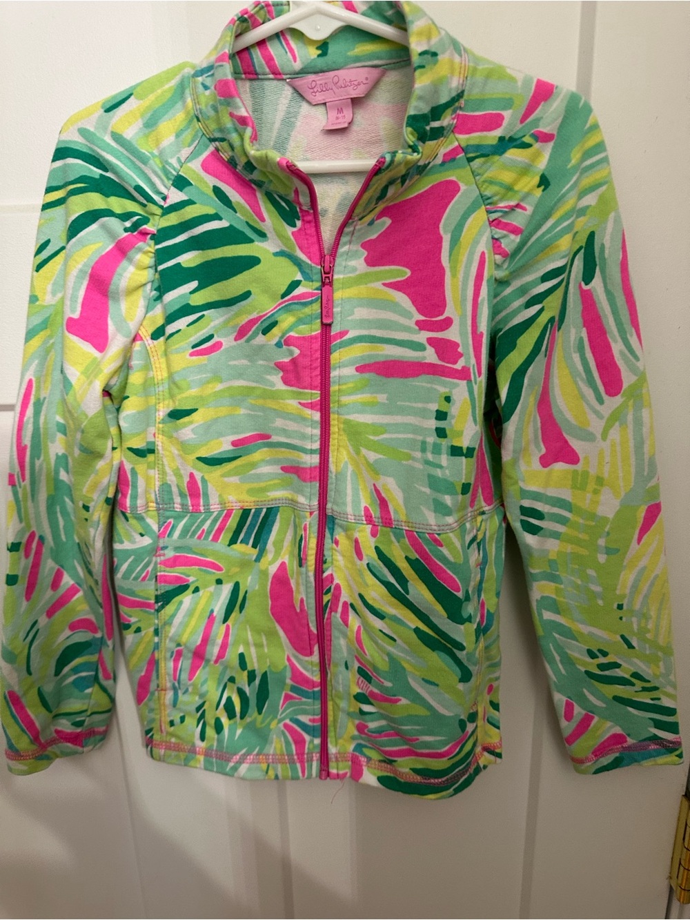 Lilly Pulitzer Neon Palm-Print Zip Jacket in Pink, Lime & Teal